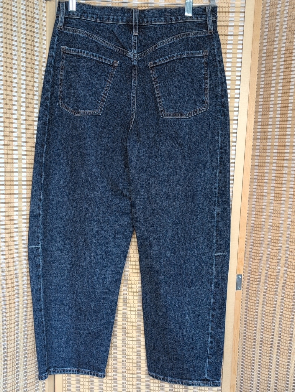 Old Navy Women's Dark Blue Barrel Leg Jeans - Picture 3 of 10